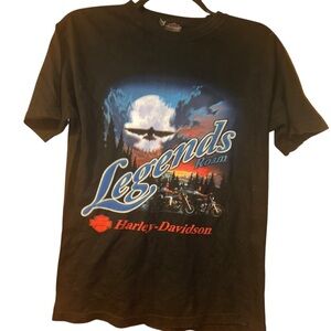 Vintage Harley Davidson Legends Roam 
Black Tshirt Tee Elkridge Maryland Size M